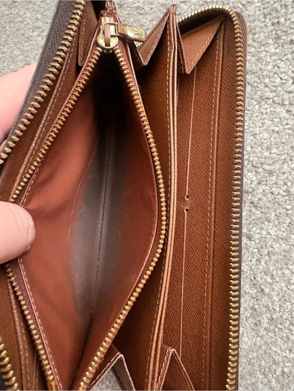 Authentic Louis Vuitton Monogram Zippy Wallet Brown Zip Around Long Wallet